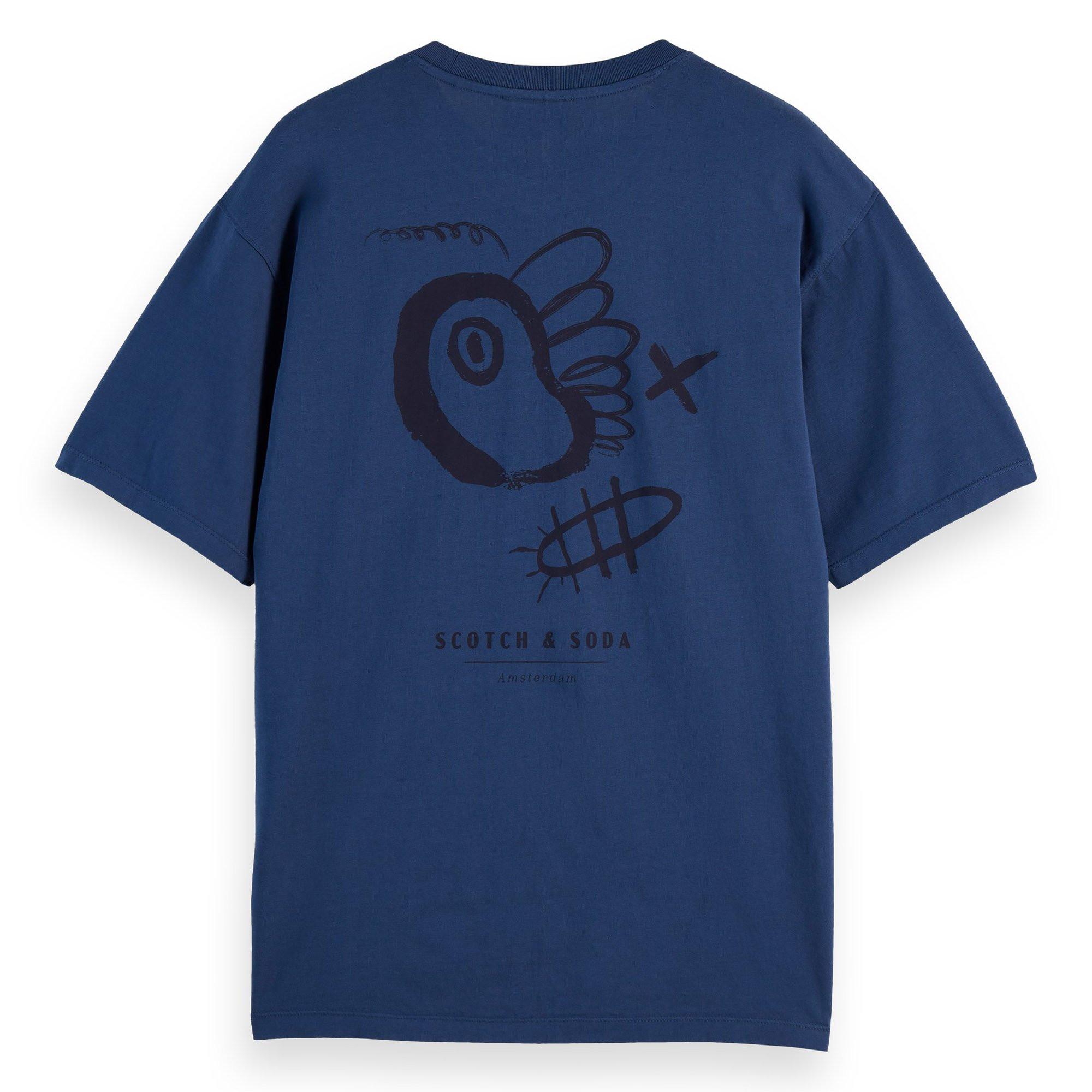 Scotch & Soda Regular Fit Front und Back Artwork T-Shirt  
