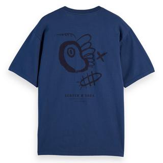 Scotch & Soda Regular Fit Front und Back Artwork T-Shirt  