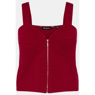 Ulla Popken Slim Feinstrick ärmelloses Bra-Top mit Reissverschluss  