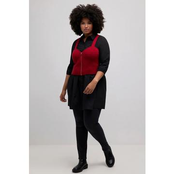 Bra top smanicato dal taglio aderente con zip e maglia fine