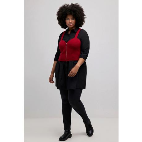 Ulla Popken Slim Feinstrick ärmelloses Bra-Top mit Reissverschluss  