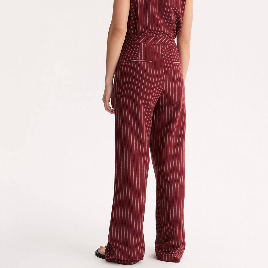 La Redoute Collections Pantaloni ampi a righe in lino viscosa  