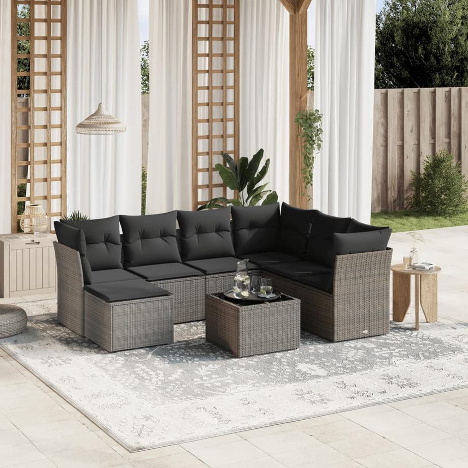VidaXL Ensemble de canapés de jardin rotin synthétique  