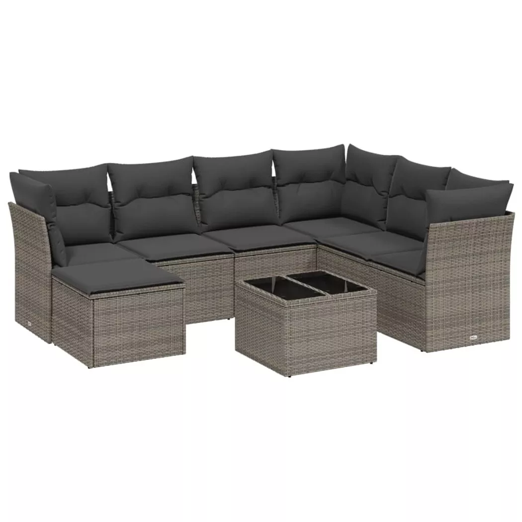 VidaXL - set divano da giardino Polirattan, One Size, Grigio