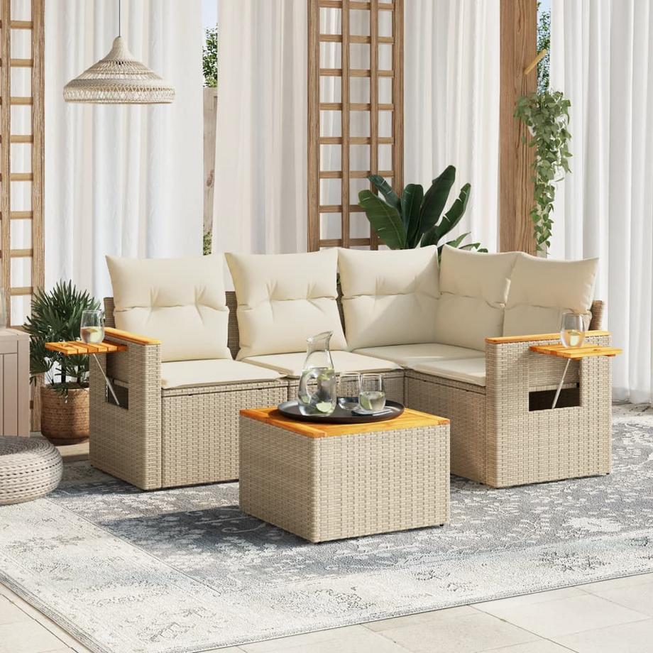 VidaXL set divano da giardino Polirattan  