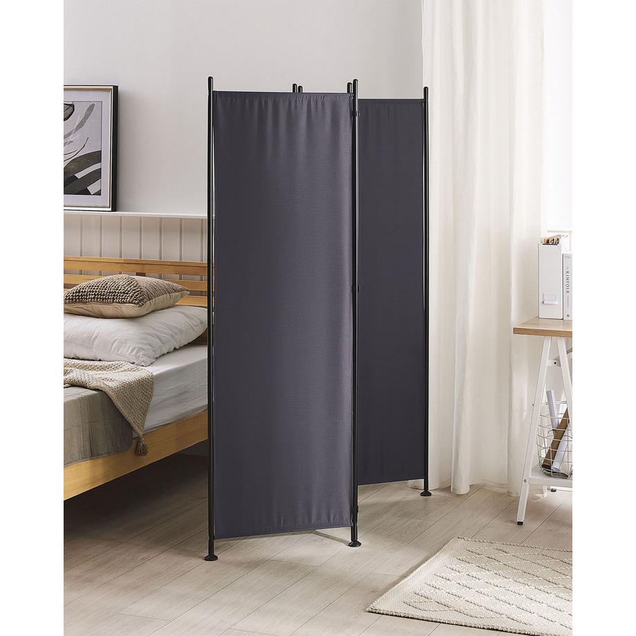 Beliani Séparateur de pièce à 3 panneaux en Tissu  NARNI  