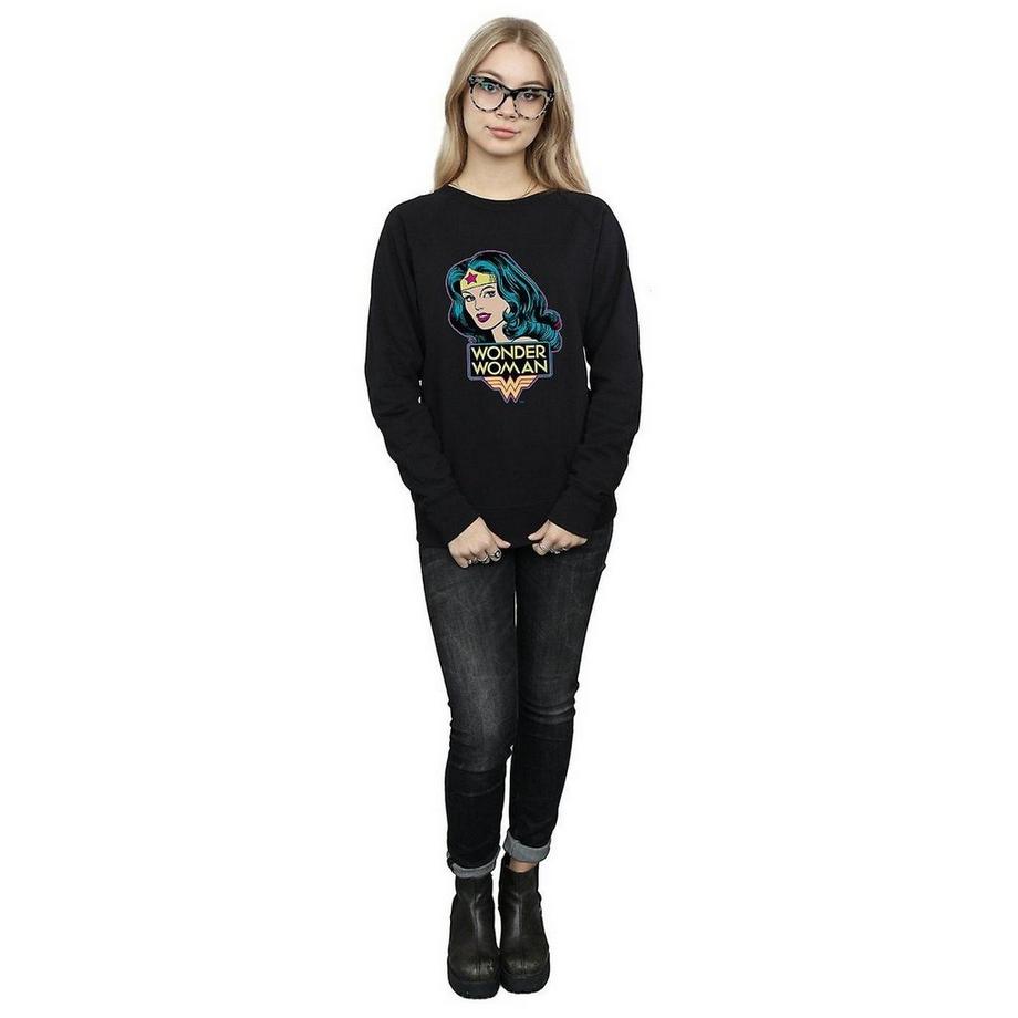 Wonder Woman Wonder Woman Kopf Logo Print Sweatshirt  