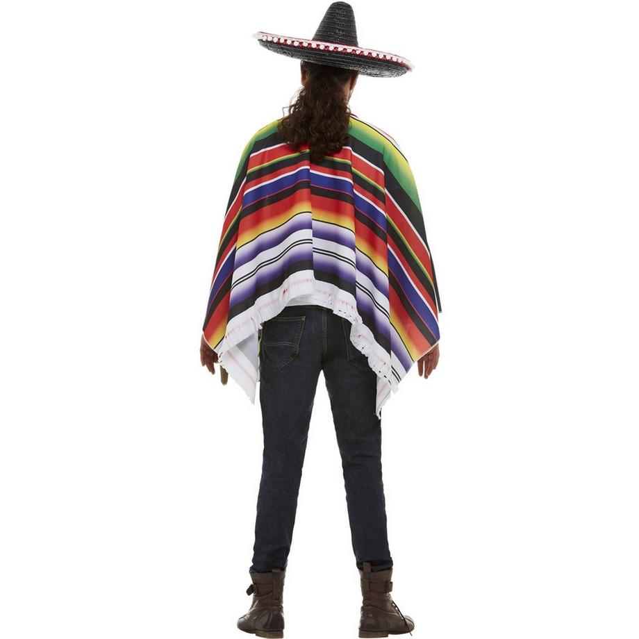 smiffys Poncho Rayé Manches Chauve-Souris  