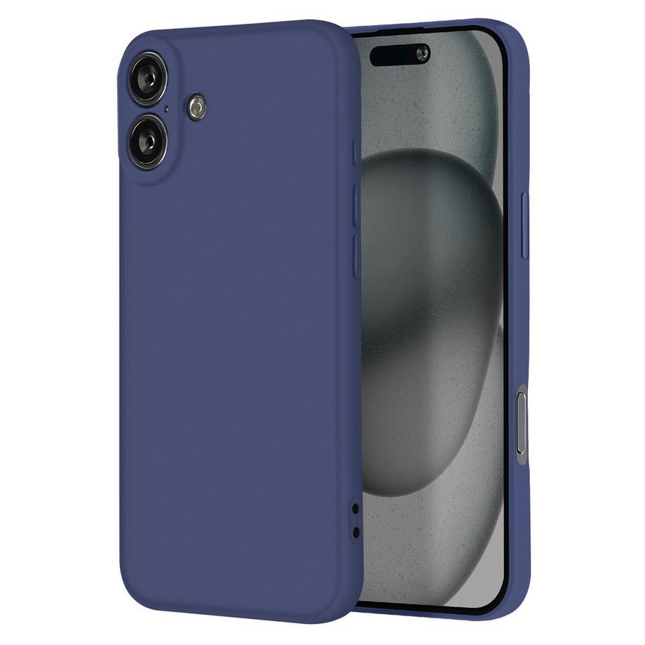 Cover iPhone 16 Plus blu mat