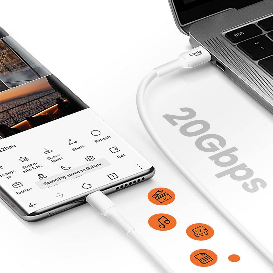 Avizar  USB-C Kabel 100W LinQ Weiß 1.5m 