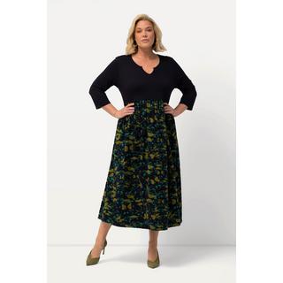 Ulla Popken  Jerseykleid, Schmetterlinge, Tunika-Ausschnitt, 3/4-Arm 