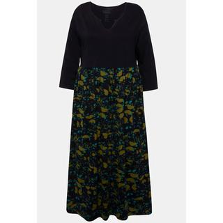 Ulla Popken  Robe en jersey, papillons, col tunisien, manches 3/4 