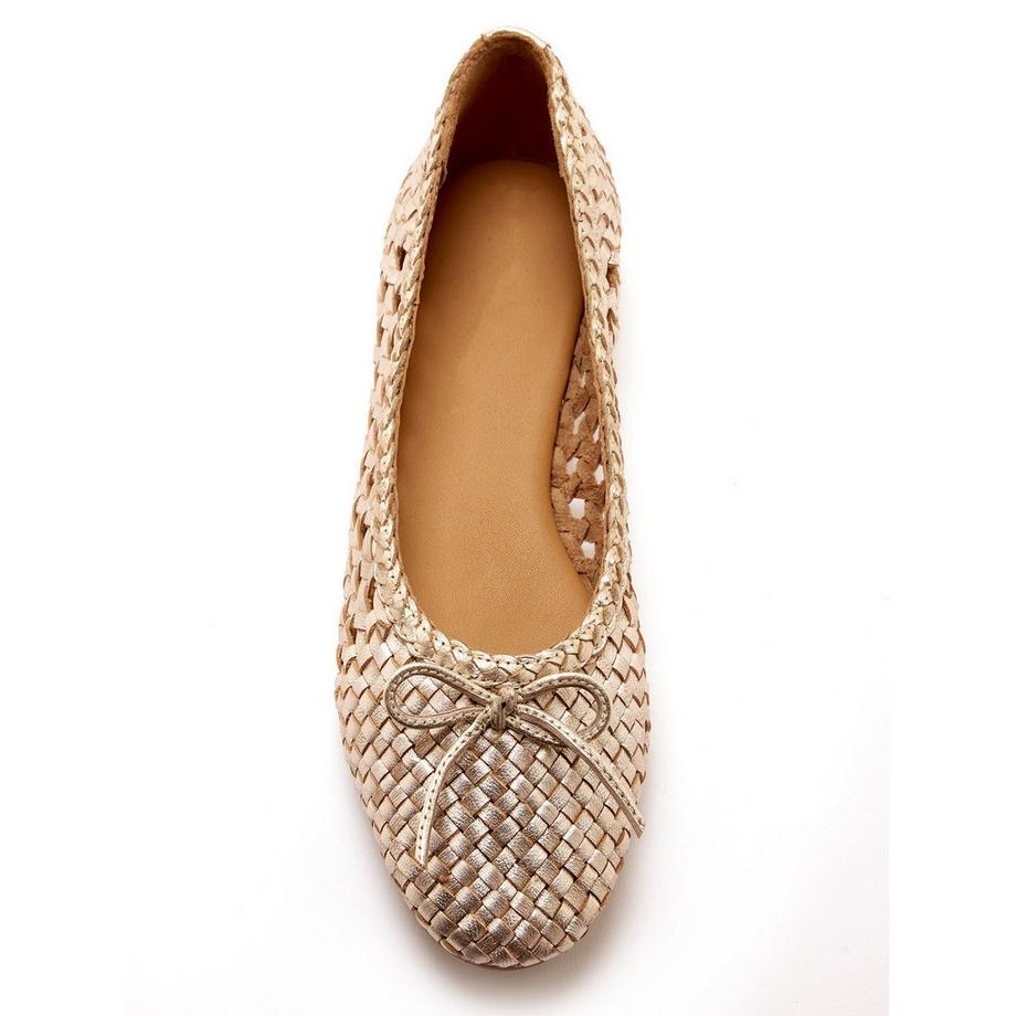 Pédiconfort Geflochtene Lederballerinas  
