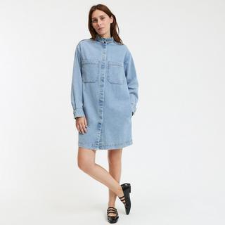 La Redoute Collections Robe droite en jean manches longues  