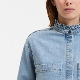 La Redoute Collections Robe droite en jean manches longues  