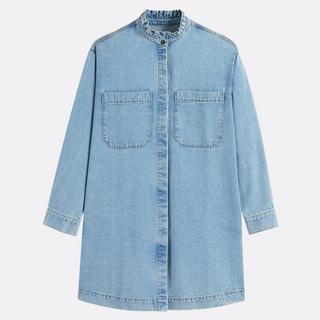 La Redoute Collections Robe droite en jean manches longues  