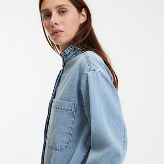 La Redoute Collections Robe droite en jean manches longues  