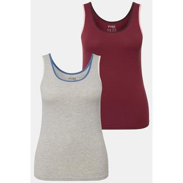 Tanktops, 2er-Pack, Rundhals, ärmellos, Biobaumwolle