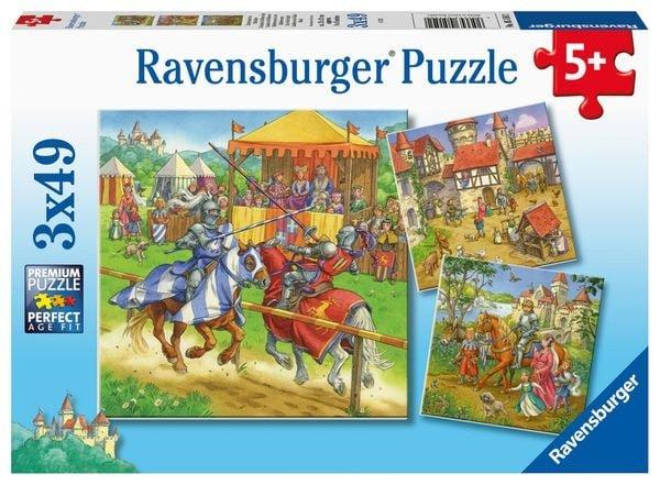 Ravensburger  Puzzle Ravensburger Ritterturnier im Mittelalter 3 X 49 Teile 