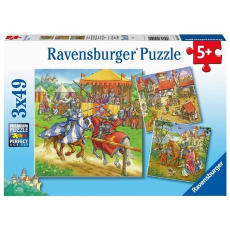 Ravensburger  Puzzle Ravensburger Ritterturnier im Mittelalter 3 X 49 Teile 