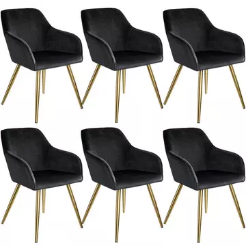 6 Chaises MARILYN Effet Velours Style Scandinave