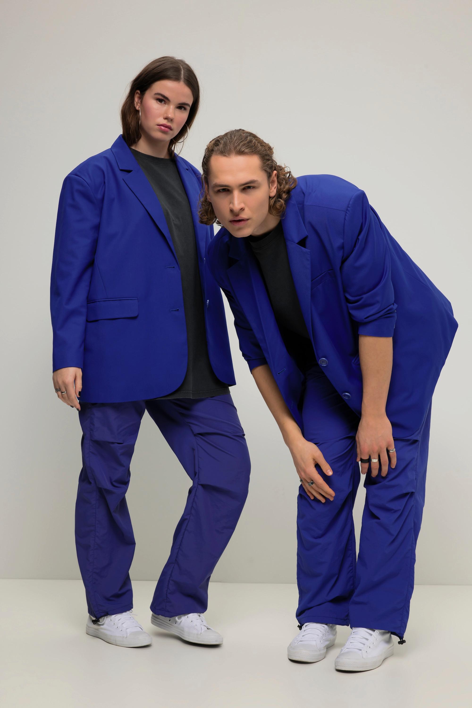 Studio Untold Oversized Langarm Unisex Blazer mit Rücken-Knopfleiste  