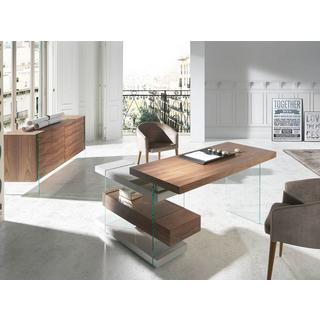 ANGEL CERDA Buffet en noyer et verre trempé  