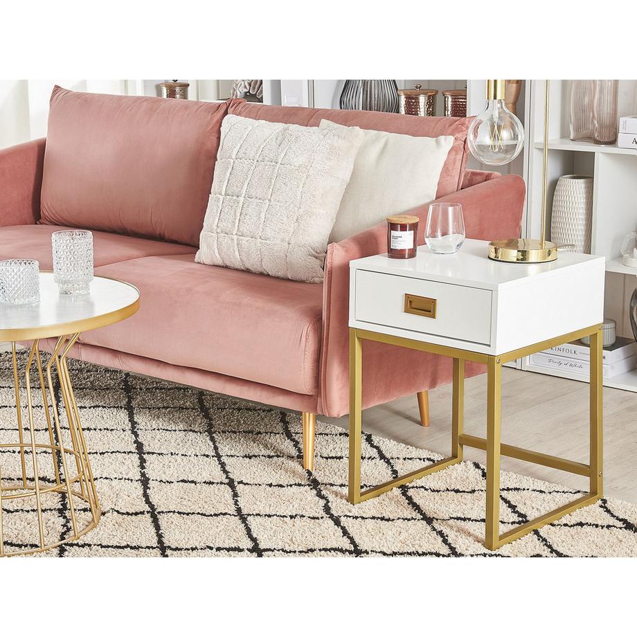 Beliani Tavolino en Fibra a media densità (MDF) Moderno LARGO  