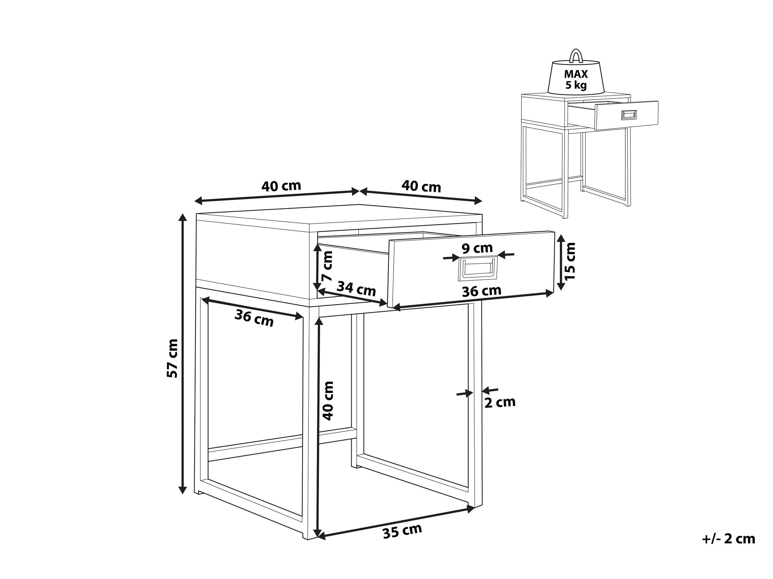 Beliani Beistelltisch aus MDF-Platte Modern LARGO  