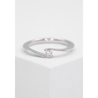 MUAU Schmuck  Solitaire Ring Diamant 0.10ct. Weissgold 750 