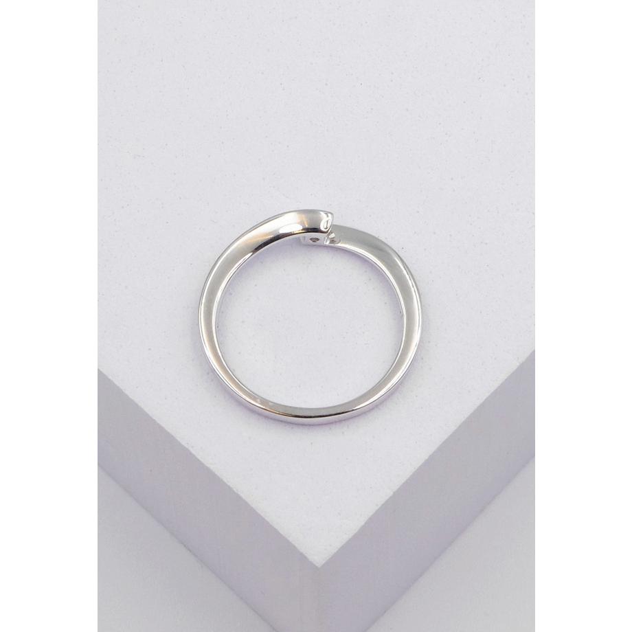MUAU Schmuck  Bague Solitaire Diamant 0.10ct. or blanc 750 