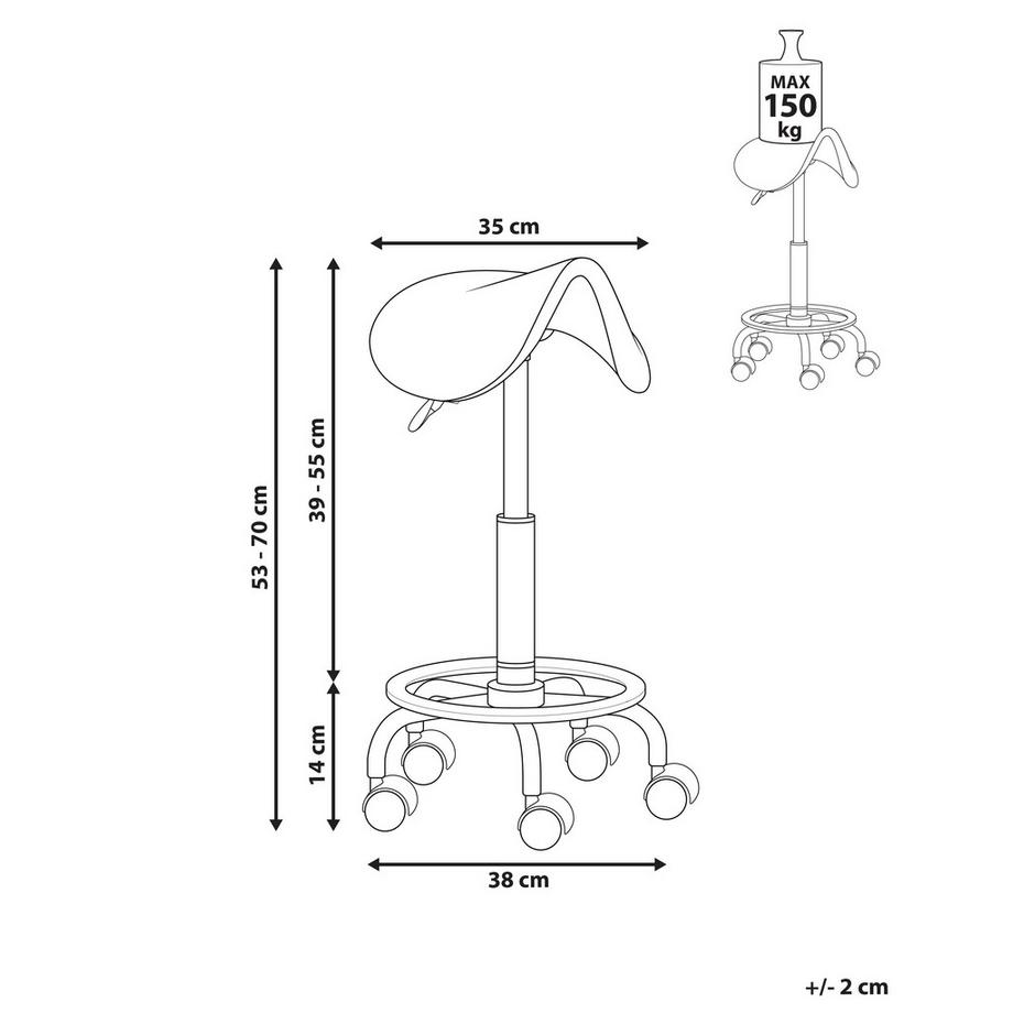Beliani Tabouret de selle en Cuir PU  DUMONT  