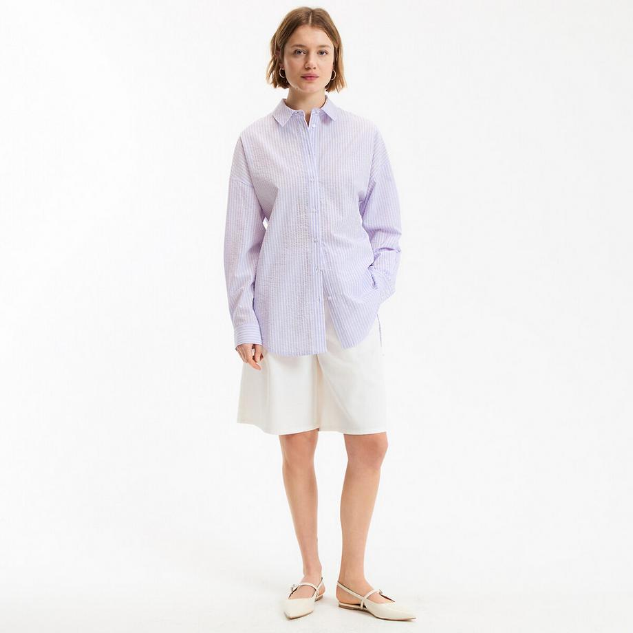 La Redoute Collections Gestreiftes Hemd mit Bindebändern  