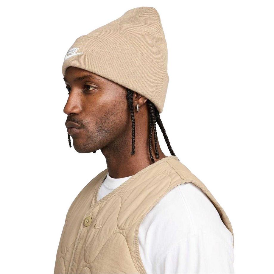 NIKE Bonnet Tricoté Côtelé avec Logo Brodé  
