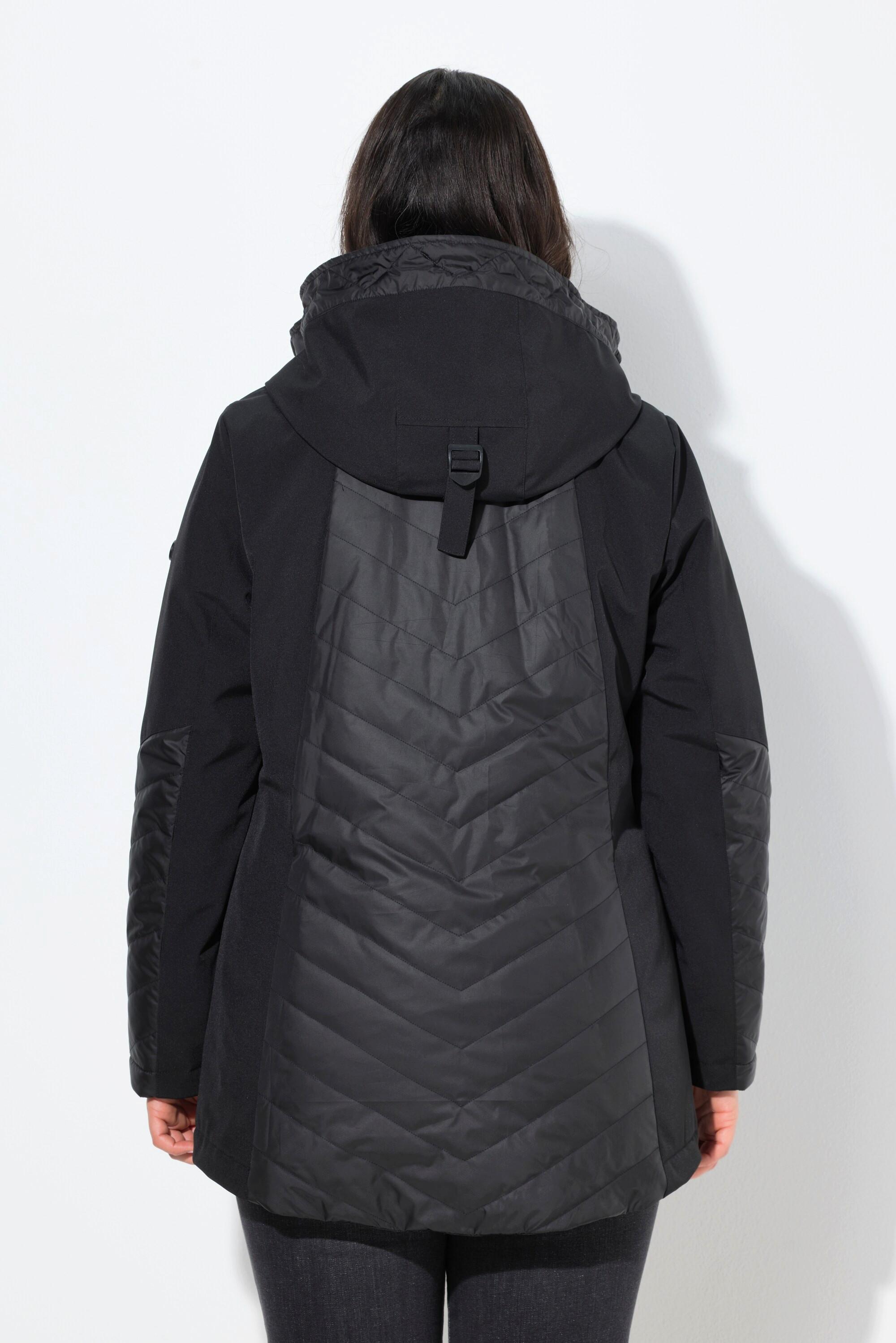 Ulla Popken HYPRAR Giacca Softshell Trapuntata Idrorepellente Linea A con Cappuccio  