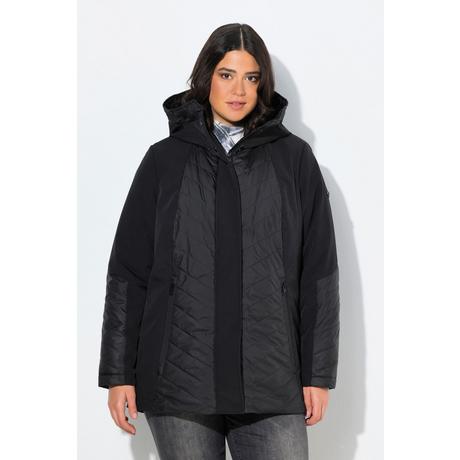 Ulla Popken HYPRAR Giacca Softshell Trapuntata Idrorepellente Linea A con Cappuccio  