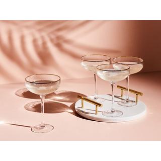 Beliani Champagnerschalen im 4er Set aus Glas Retro TOPAZ  