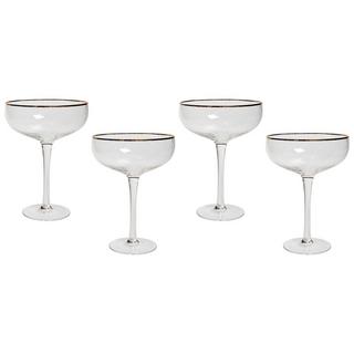 Beliani Lot de 4 coupes à champagne en Verre Rétro TOPAZ  