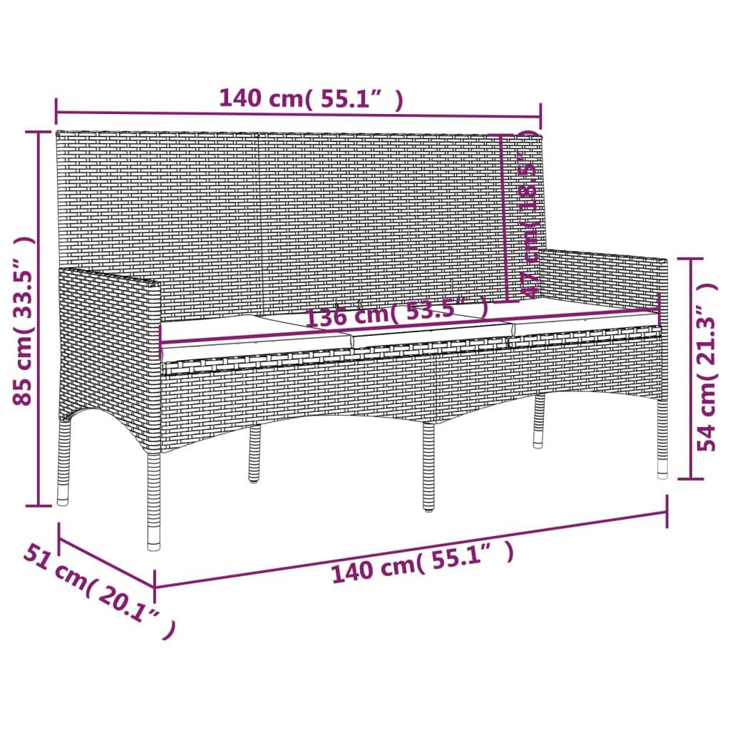 VidaXL Gartenbank poly-rattan  