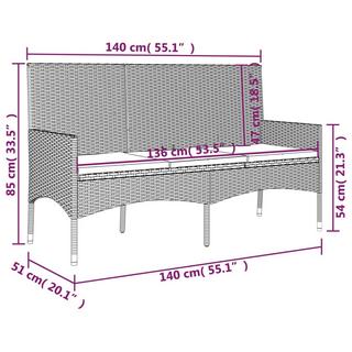 VidaXL Banc de jardin rotin synthétique  