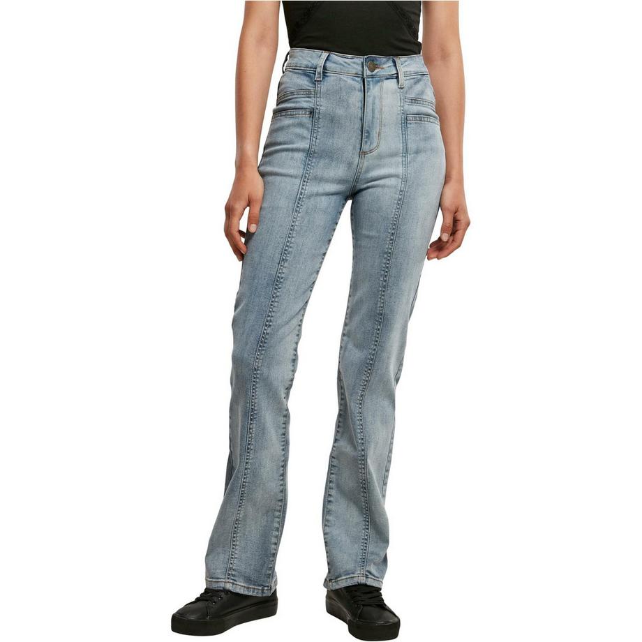 URBAN CLASSICS Jeans dritti a vita alta con spacco  