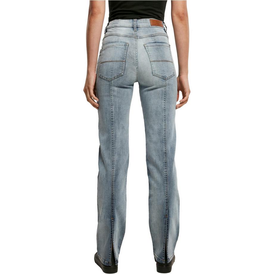 URBAN CLASSICS Jeans dritti a vita alta con spacco  