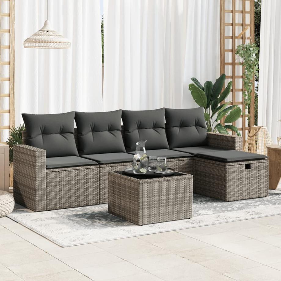 VidaXL Ensemble de canapés de jardin rotin synthétique  