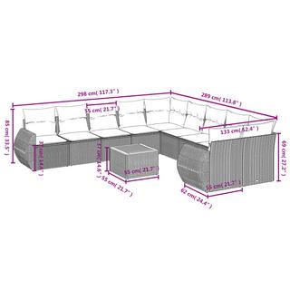 VidaXL Ensemble de canapés de jardin rotin synthétique  