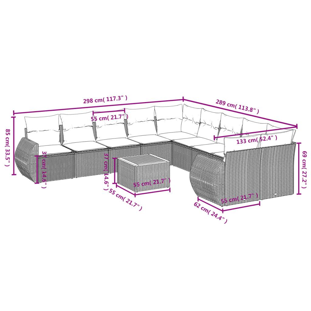 VidaXL Ensemble de canapés de jardin rotin synthétique  