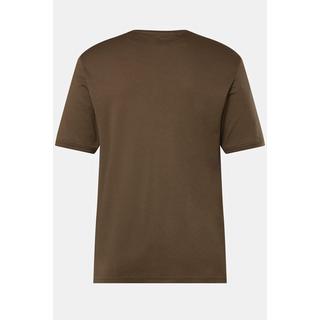 JP1880  T-shirt à manches courtes et col rond brunâtre 