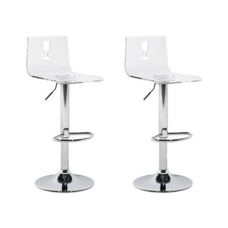 Beliani Lot de 2 chaises de bar en Acrylique Moderne BUSAN  