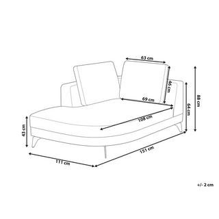 Beliani Chaise longue en Lino sintetico Moderno MARUM  