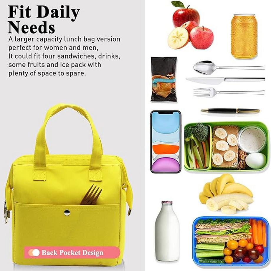 Only-bags.store  Isolierte Lunch Bag, einfache Bento Kühltasche, Lunch Tote Bag für Lunch Box, Erwachsene Picknick Arbeiten Wandern Strand Lunch Bag 