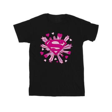 Tshirt SUPERMAN PINK HEARTS AND STARS LOGO